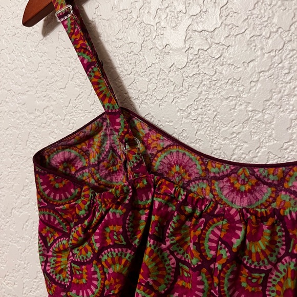 Lingam Barcelona Moda psychedelic pink and Orange print pattern cotton tank top - Picture 6 of 8